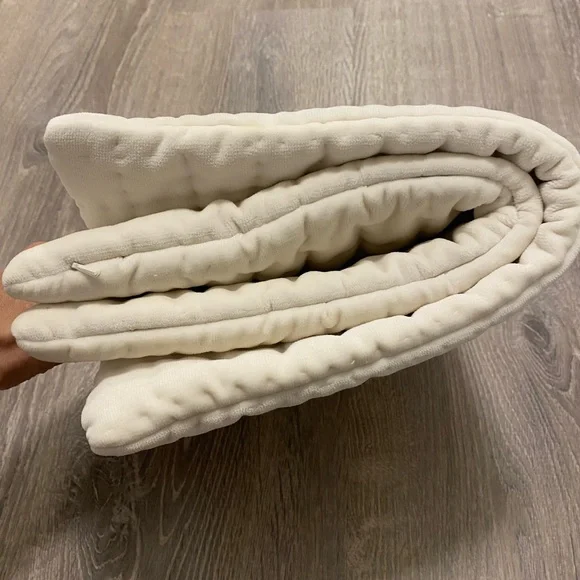 Pottery Barn Washed Velvet Cotton Quilted Cream Sham 20” Sq - Picture 7 of 11